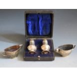 A Pair of Victorian Silver Salts, Sheffield 1886, Goldsmiths & Silversmiths Co., two silver salt