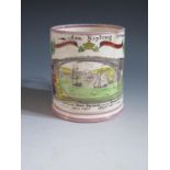 A Sunderland Lustre Frog Mug _ Ann Kipling Sunderland Coal Trade _ with polychrome decoration of The