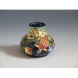A Modern Moorcroft Prairie Summer Pattern Squat Vase, base marked 2001, 6cm, boxed