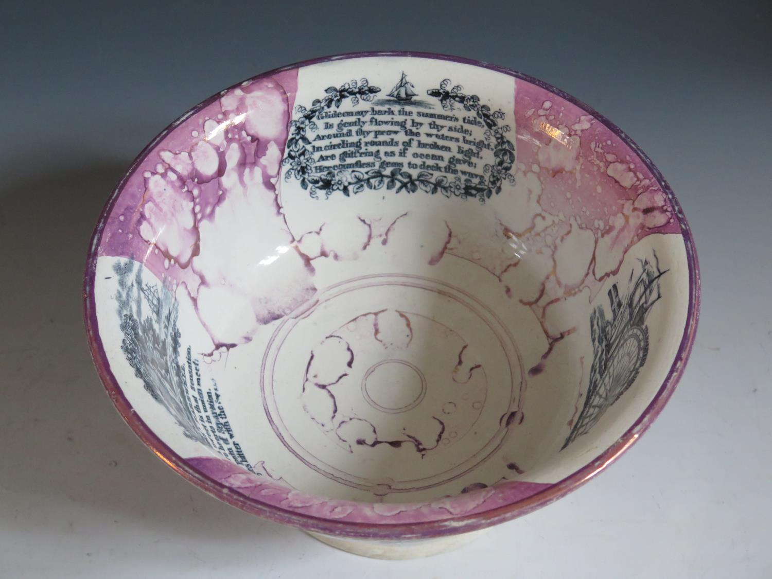 A Sunderland Lustre Bowl _ Manchester Unity Independent Order of Oddfellows _ with monochrome - Image 6 of 8