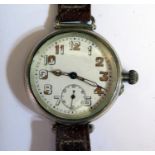 A Baume and Company WWI Period Silver Cased Watch, London import marks for 1916, running