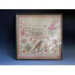 A George IV Sampler worked by Mary Fowler of Morley aged 12 years, 40cm sq.