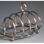 A George V Silver Four Slot Toast Rack, Birmingham 1925, George Unite, 11.5cm long, 139g