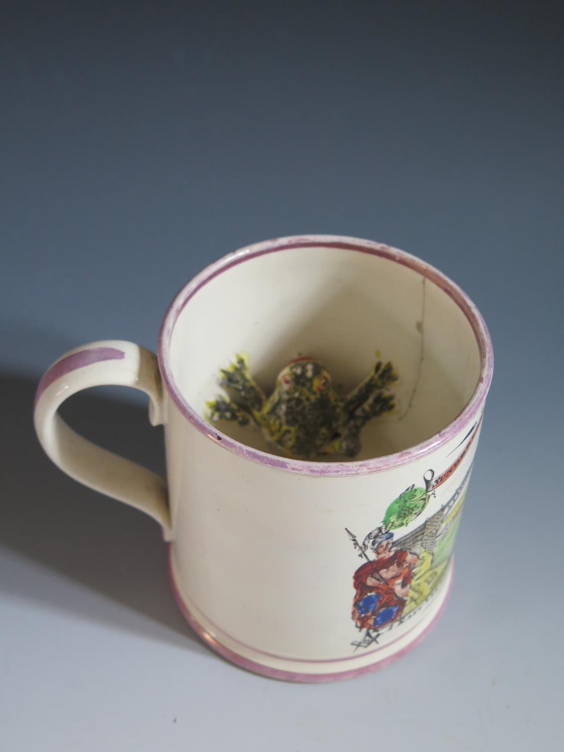 A Sunderland Lustre Frog Mug _ Ann Kipling Sunderland Coal Trade _ with polychrome decoration of The - Image 3 of 5