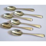 A Set of Six Edward VII Silver Teaspoons, London 1905, Josiah Williams & Co., 125g