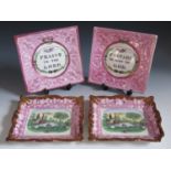 A Pair of Sunderland Lustre Religious Wall Plaques _ 'PRAISE YE THE LORD' and 'PREPARE, TO MEET