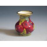 A Modern Moorcroft Enamel Pomegranate Vase, 5cm, dated 98 and initialled JH, boxed