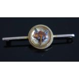 An Essex Crystal Fox Brooch in a 9ct Gold Mount, 4.1g