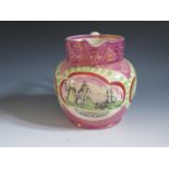 A Sunderland Lustre Jug _ Sailor's Fairwell _ decorated in polychrome and with poetic texts 'Home is