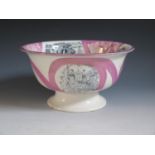 A Sunderland Lustre Bowl _ Manchester Unity Independent Order of Oddfellows _ with monochrome