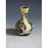 A Modern Moorcroft Cream Salamander Pattern Trial Piece Vase, base marked 26.1.99, 10.5cm