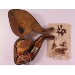 A Large Peterson's Patent Meerschaum Pipe in the form of a lady's bust: Comical Chris' wife, and
