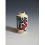 A Modern Moorcroft The Proud Peacock Pattern Miniature Vase, dated 2003, 5.5cm