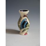 A Modern Moorcroft Miniature Crescendo Pattern Vase dated 2013, 5.5cm, boxed