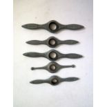 Five Rolex Oyster Opening Tools, 2x 28.3, 2x 26.5 and one 20.2mm