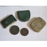 A New York City Transit Authority Ten Token Holder, small leather purse, coin holder and two