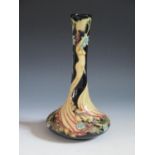 A Modern Moorcroft Ltd. Ed. Wood Nymph Pattern Pinch Necked Vase, base marked 2008 35/150, 24cm