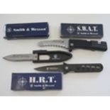 Three Smith & Wesson Knives _ SWAT SW911 1st Response, SWVIP Viper and HRT MIS Military Stiletto