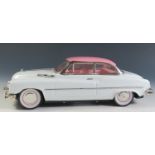 Ichicko Tinplate possibly based on a Buick Roadmaster in white and pink made in Japan (27.5cm