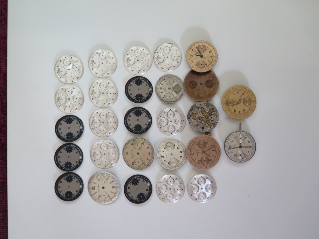 A Selection of Brietling, Gallet, Orava, Girard-Perregaux and other Movements and Dials