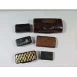A Collection of Papier Mache and Treen Snuff Boxes etc.