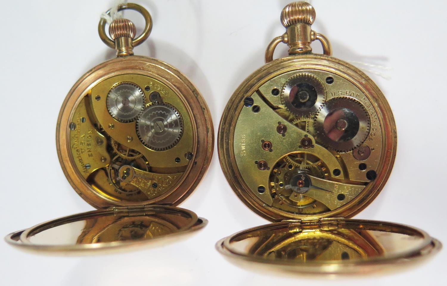 A Waltham Gold Plated Gent's Half Hunter Pocket Watch movement no. 13159620 (running, glass cracked) - Image 3 of 3