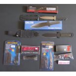 A Meyerco Bush Wege Sheath Knife and Tsavo Neck Knife, A BLACKHAWK! UK-SFK United Kingdom Special