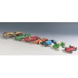 A Selection of Toy Racing Cars Including Dinky, Matchbox and an Unusual Merlin Racing Car