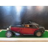 A Pocher 1:8 Scale Rolls-Royce Phantom II Sedanca Coupe' 1932 in Maroon and Black. Appears