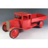 An Early Large Triang Toys Tinplate Tipping Truck in Red (48cm approx.)