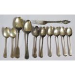 A Selection of Georgian and later Silver Flatware, 232g