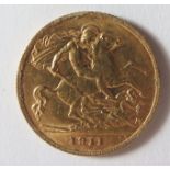 A 1911 Gold Half Sovereign