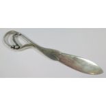 A Georg Jensen Silver Butter Knife, blade stamped G! 122 and with London import marks for 1927, 14c