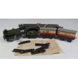 An Hornby O Gauge Tinplate Clockwork Type 20 Train Passenger Set, Working).