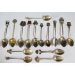 A Selection of Sterling Silver Collectors Spoons (mostly enamelled) 154g and .800 collectors spoon
