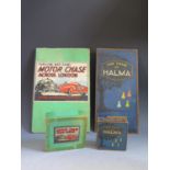 A 1930's Thrilling Map Board Game, Motor Chase Across London and "HALMA" Board Game.