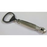 A Georg Jensen Sterling Silver Handled Acorn Bottle Opener, 11.5cm