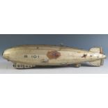 A Scarce German Tippco Tipp & Co Clockwork Airship Zeppelin "R 101". Motor does not work and it is