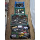 Four Trays of OO Gauge Rolling Stock including Hornby, Triang, Wrenn, Ratio, Dapol etc.