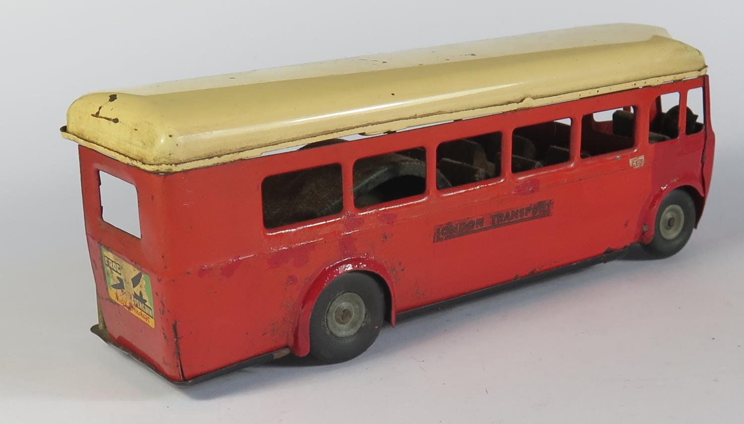 Triang Minic "Push 'n Go" Single Deck Bus in red/cream. - Image 2 of 2