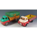 Two Wells Brimtoys Tinplate and Plastic Bedford Trucks "HAULAGE CO." and Fruit and Veg Truck with