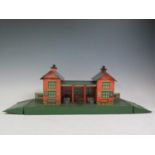 A Scarce 1930's Adolph Schuhmann (Germany) Tinplate Train Station made for the English Market (58cm