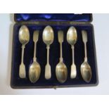 A Victorian Cased Set of Six Silver Teaspoons, Sheffield 1896, Atkin Bros. 107g