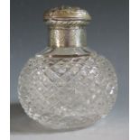 A Victorian Silver Top Scent Bottle, London 1881, 11.5cm high