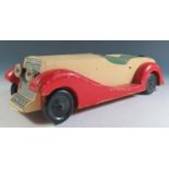 An Unusual Wooden Car made by Grace Toys (30cm approx).