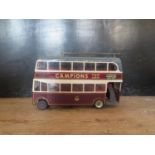 A Large Handmade Powered Wooden Model of a Trolley Bus on Meccano Chassis, Not Tested (64cm approx).