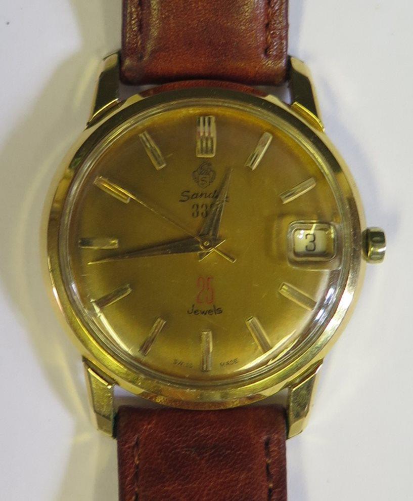 A Sandoz 333 Automatic Gent's Wristwatch with gold plated 35mm case, 25 jewel movement, running - Image 2 of 2