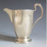 A George VI Silver Creamer, Birmingham 1946, F H Adams & Holman, 106g, 10.5cm to handle