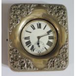 An Edward VII Silver Goliath Pocket Watch Easel Back Case, Birmingham 1901, Henry Matthews and