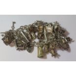 A Heavy Silver Charm Bracelet, 85.7g